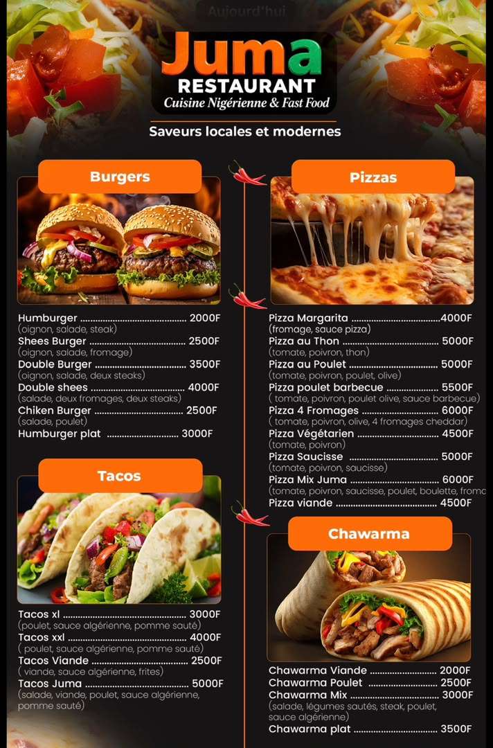 Menu de JUMA, photo 2
