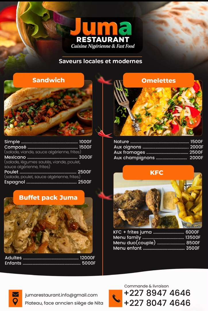 Menu de JUMA, photo 1